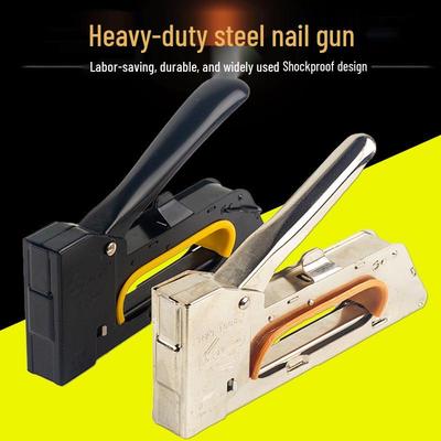 3-in-1 Manual Staple & Nail Gun: Stapler, Brad, and U-Nail for Picture Framing and Crafting