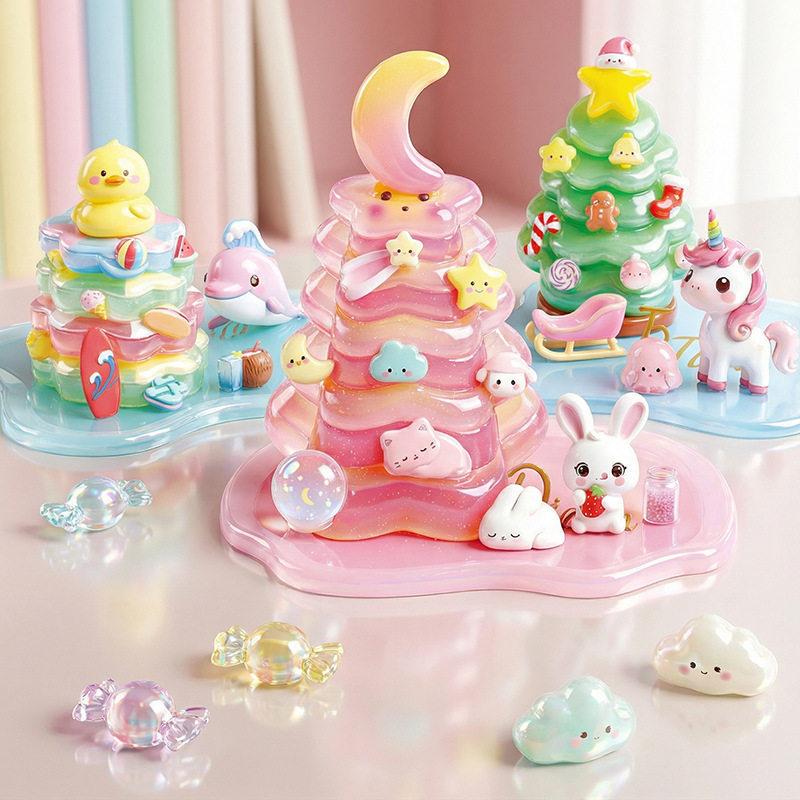 Corner Cute 3D Crystal Relief Stacking Stickers Cartoon Animal Decals Kids DIY Handmade Craft Toy Set