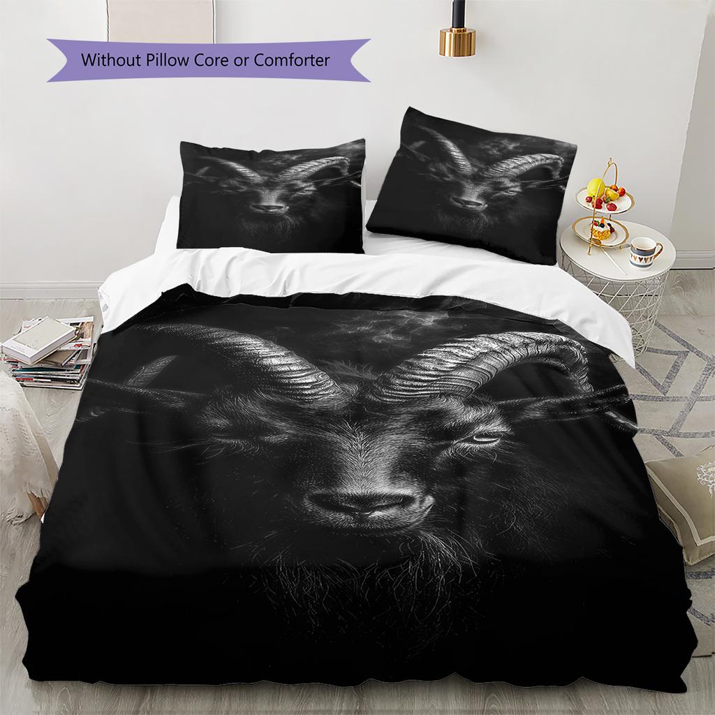 Satan Symbol Pattern Bedding,Quilt Set Quilt Cover Pillowcase Home Birthday Gift (1 * Duvet Cover + 2 * Pillowcase, Without Core)