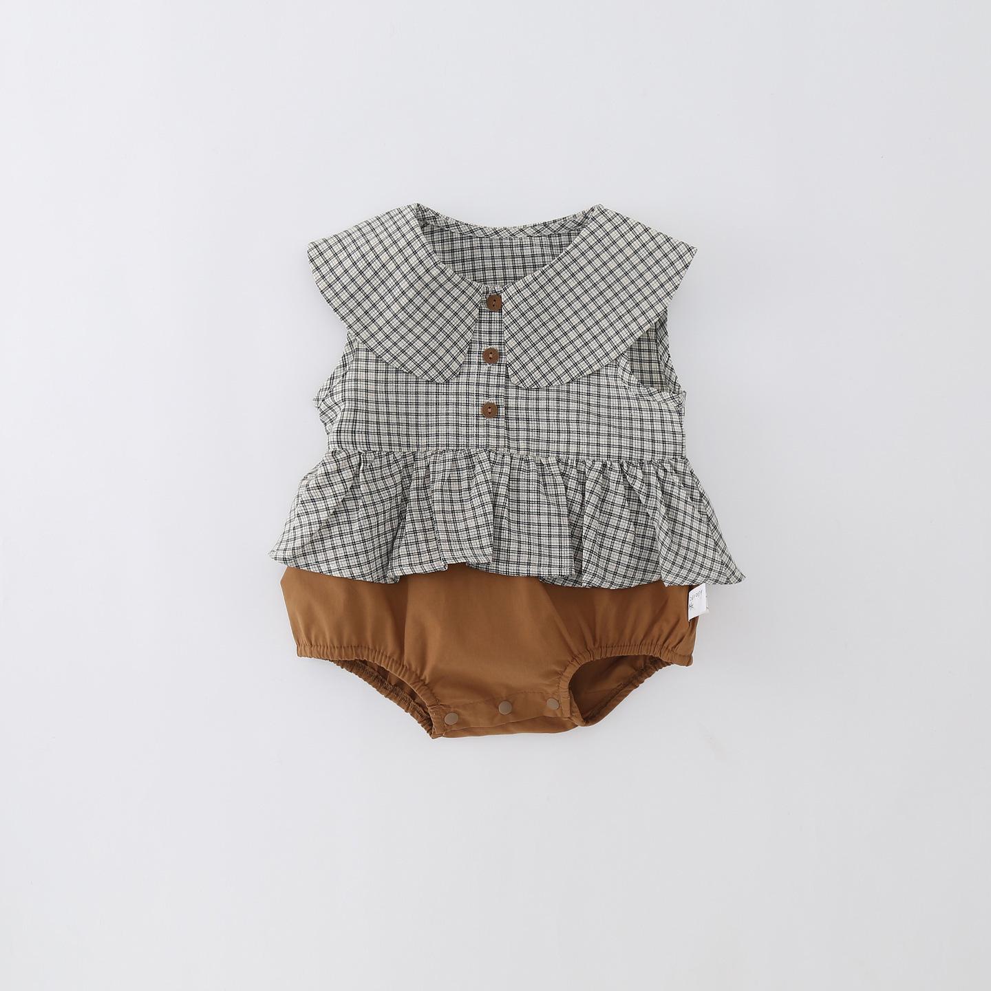 2026 Girls Summer Plaid Skirt & Korean Style Shorts Set 66 cm