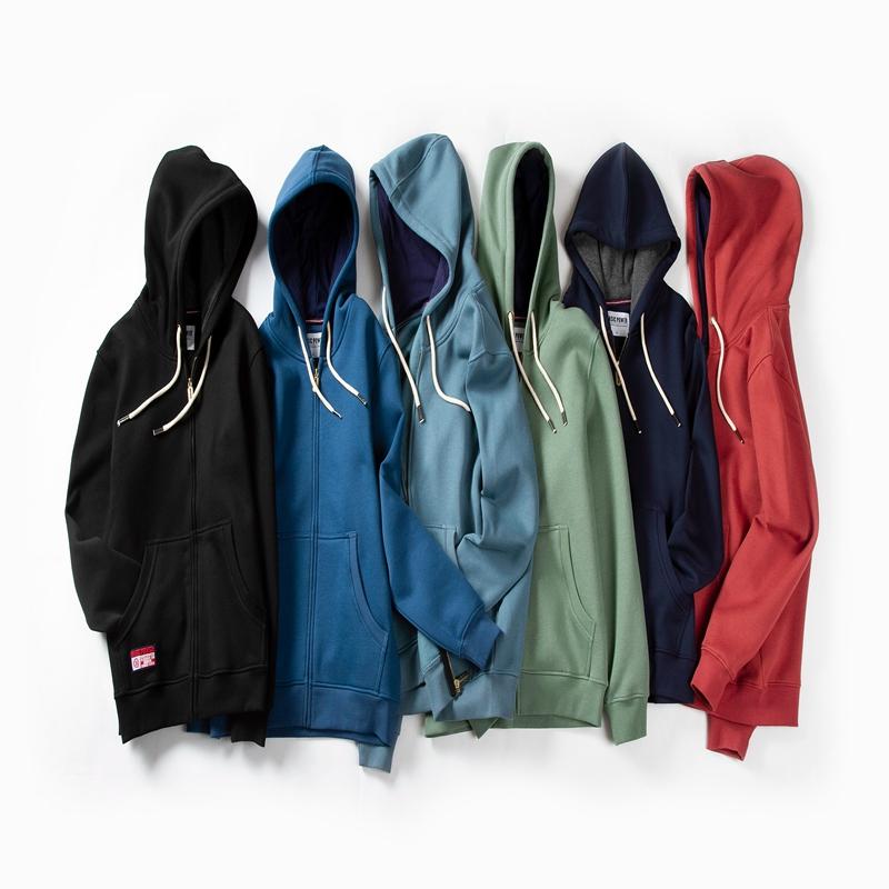 Solid Color Hoodie Men Fashion Zip Up Long Sleeve Oversized Jacket Coat Harajuku Gothic Hooded Sweatshirt