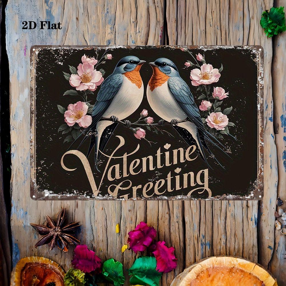 Vintage Metal Tin Sign Easter Bunny with Eggs Wall Decor Home Kitchen 20x30cm