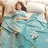Elegant Flower Flannel Blanket Botanical Floral Printed Bed Blankets Super Soft Plush Throw Blanket for Home Sofa Couch Travel