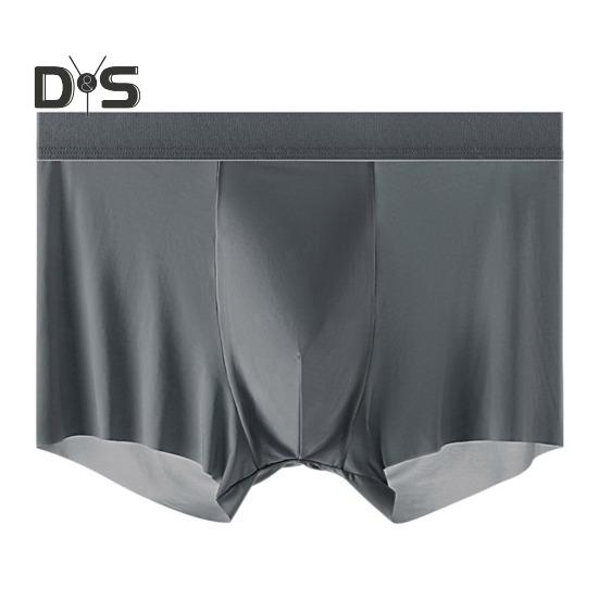 

Мужские трусы-боксеры из ледяного шелка со средней посадкой и широким поясом, ультратонкие шорты из ледяного шелка, нижнее белье, однотонные U-выпуклые трусики 2XL темно-серого