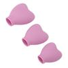 3pcs Makeup Brush Cover Portable Silicone Heart Shaped Cosmetic Brush Guard Cap for Women Girls