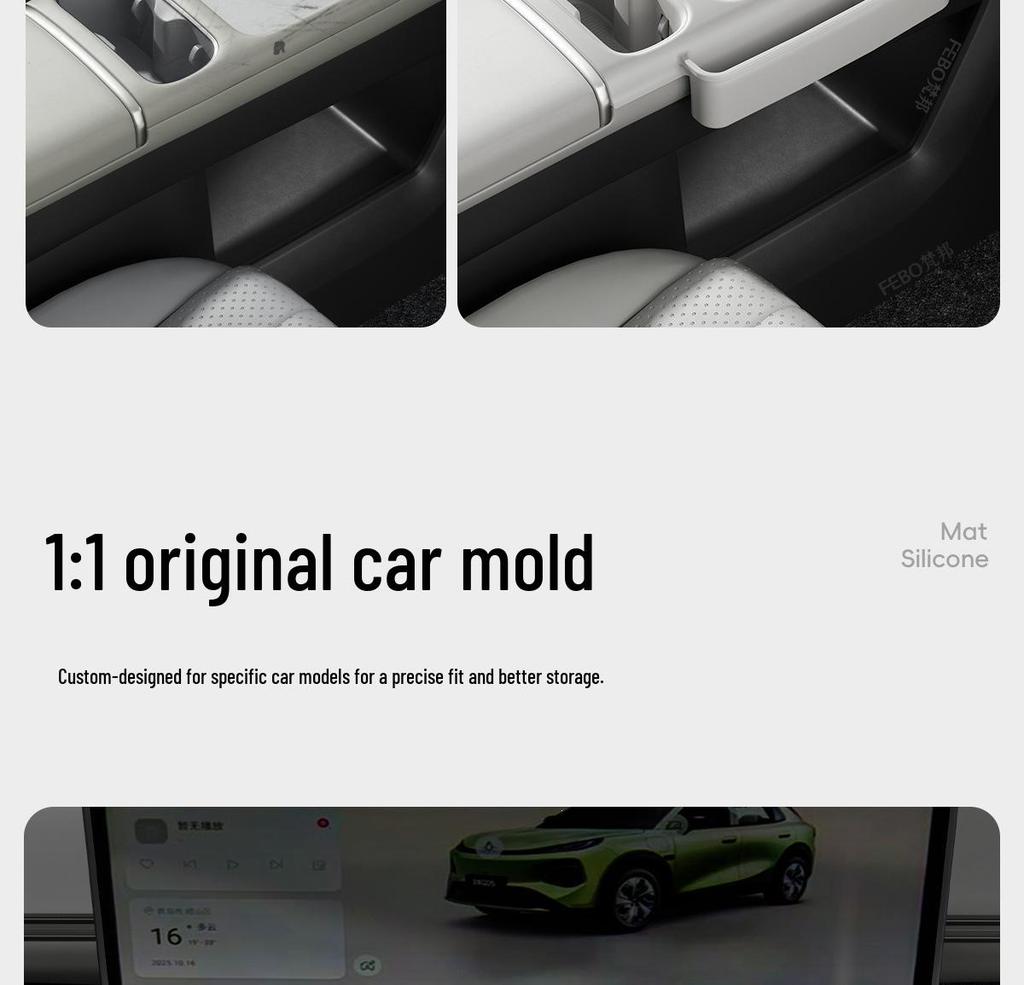 Qiyuan Q05 Center Console Silicone Mat & Cup Holder Cover for 26 Models