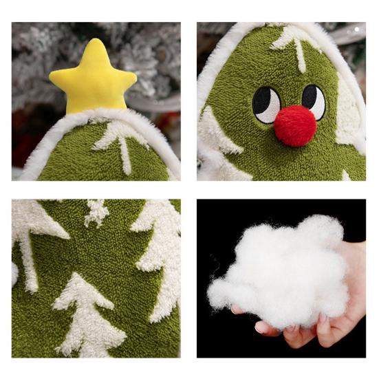 Christmas Tree Plush Throw Pillow Lovely Soft Stuffed Toy Cozy Sofa Cushion Warm Winter Gift Home Holiday Decoration