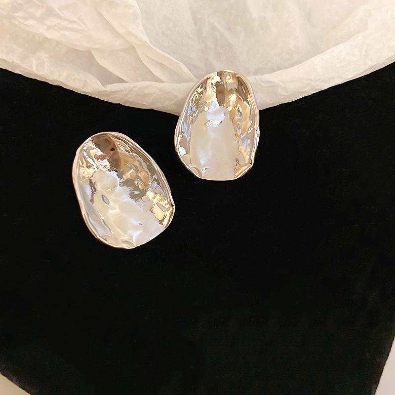 

Irregular metal stud earrings fashion earrings texture earrings women