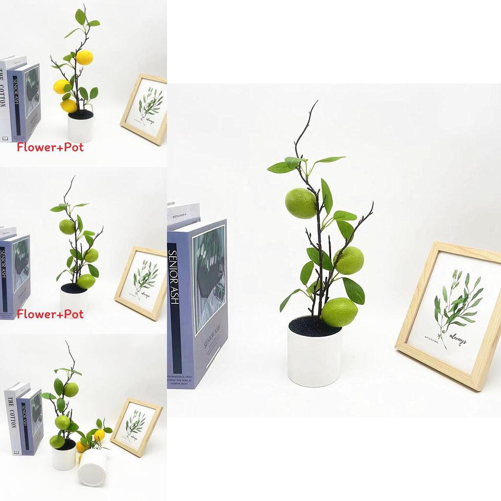 Lemon Indoor Decorative Plant With Faux Fruits For Photography And Home Decor