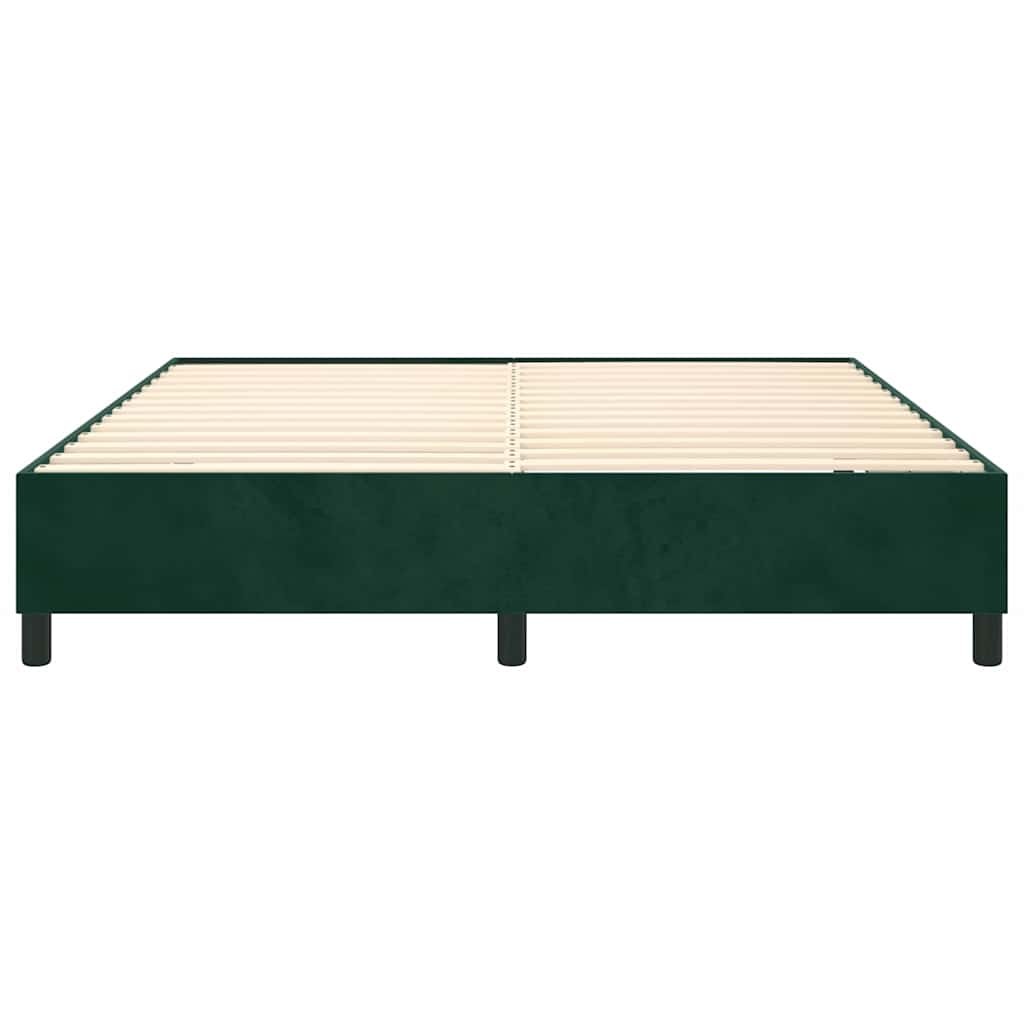 Vidaxl Bedframe Zonder Matras, Donkergroen, 160X200 Cm, Fluweel