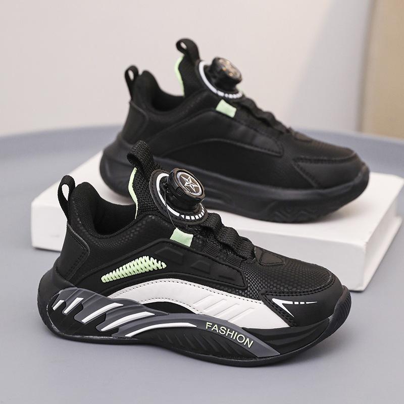 Children s Spring and Autumn 22 New Children s Basketball Shoes Rotating Button Children s and Older Children s Sports Shoes 28