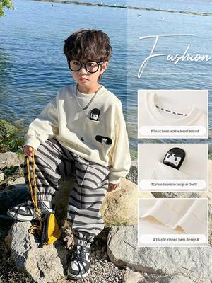 2025 Boys' Crew Neck Sweatshirt - Spring/Autumn Top, Children's Streetwear