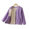 Kids Thickened Fleece Warm Winter Zip Up Cardigan Outerwear Jacket For Boys Girls