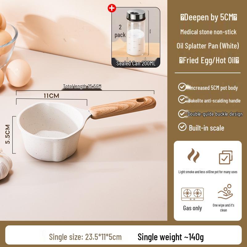 Maifan Stone Non-Stick Oil Splatter Mini Pan for Fried Eggs