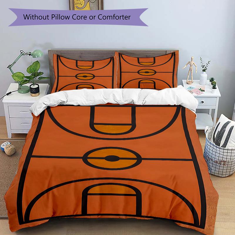 3-teiliges Basketballplatz-Bettwäsche-Set, Ohne Kissenfüllungen, Weiches Komfortables Bettwäsche-Set, Ganzjahresnutzung a0924051