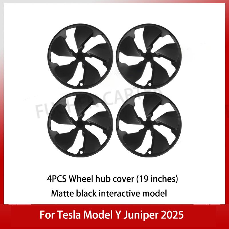 4PCS Hub Cap For Tesla Model Y Juniper 2025+ Car Replacement Wheel Cap 19 Inch Performance Automobile Hubcap Cover Accessories