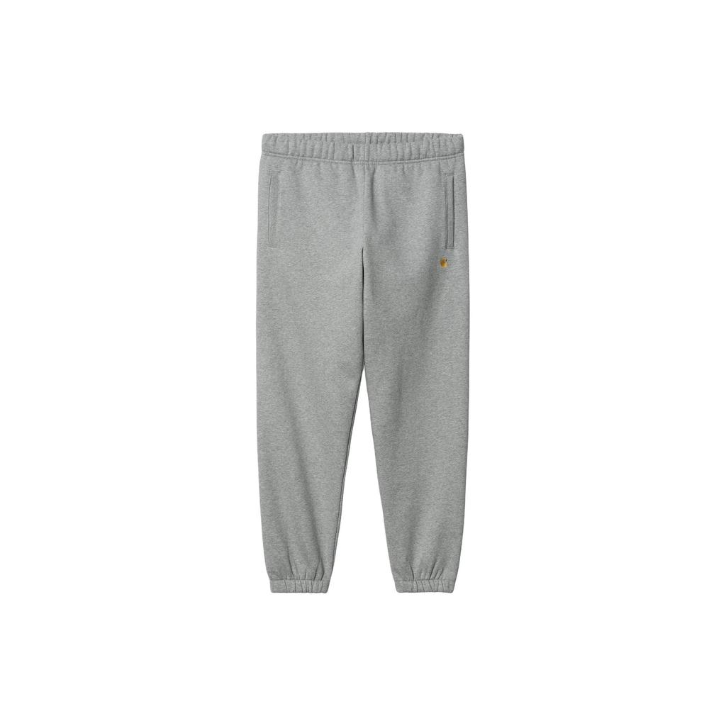 Carhartt WIP SS24 Chase Sweat Pant Loose Fit Elastic Waist Embroidered Logo Fleece Knit Joggers Unisex pants Gray I033667-00M-XX