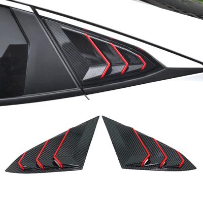 Για Honda Civic 10th Gen 4dr Sedan 2016 - ABS Πλαστικό Πίσω Παράθυρο Τριγωνικά Παντζούρια Κάλυμμα 2 τεμαχίων/σετ Αυτοκίνητο