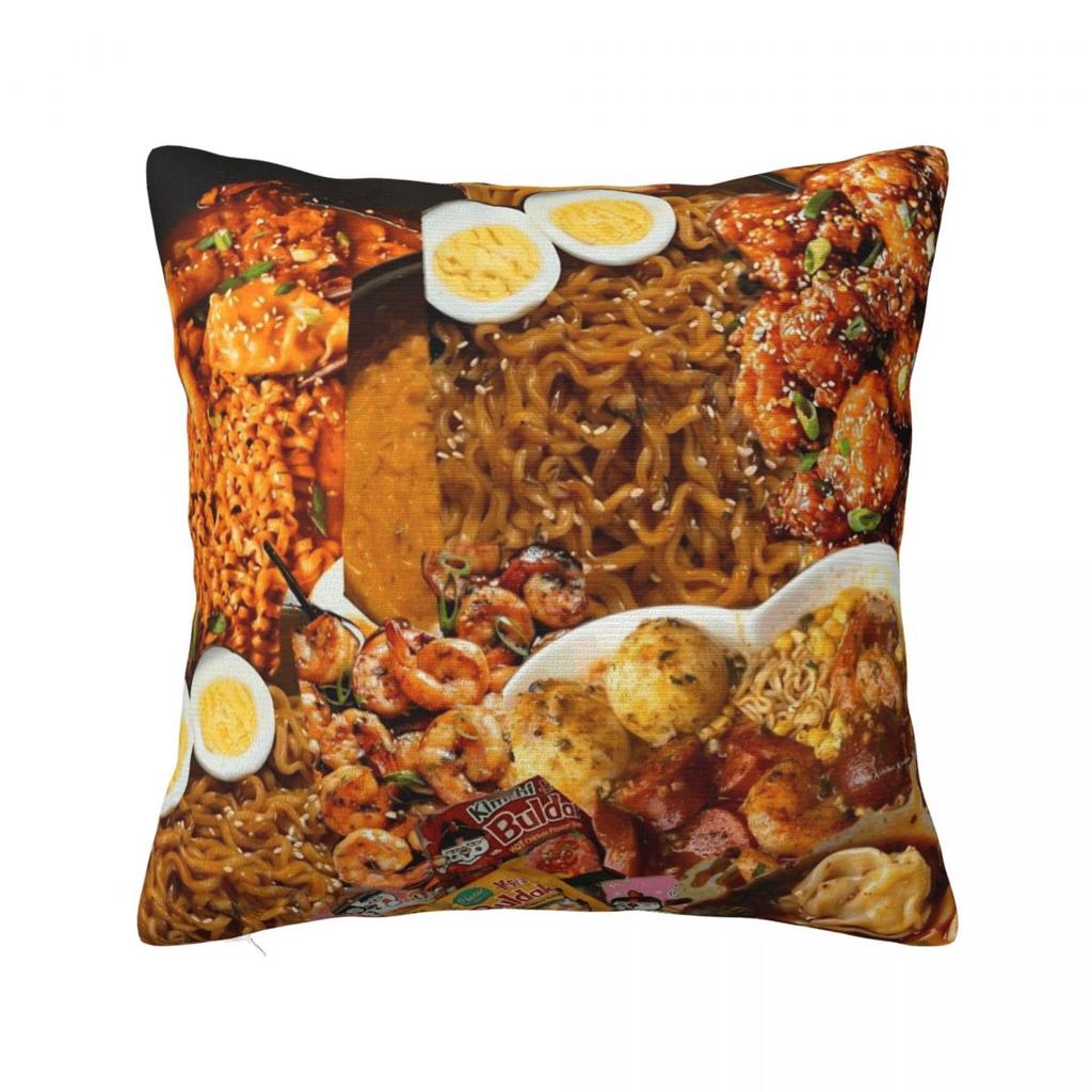 Pillow Cover Spicy Chicken Noodles Buldak Hot Chicken Flavor Ramen Cushion Cover Pillow Case For Home Decoration Pillowcases