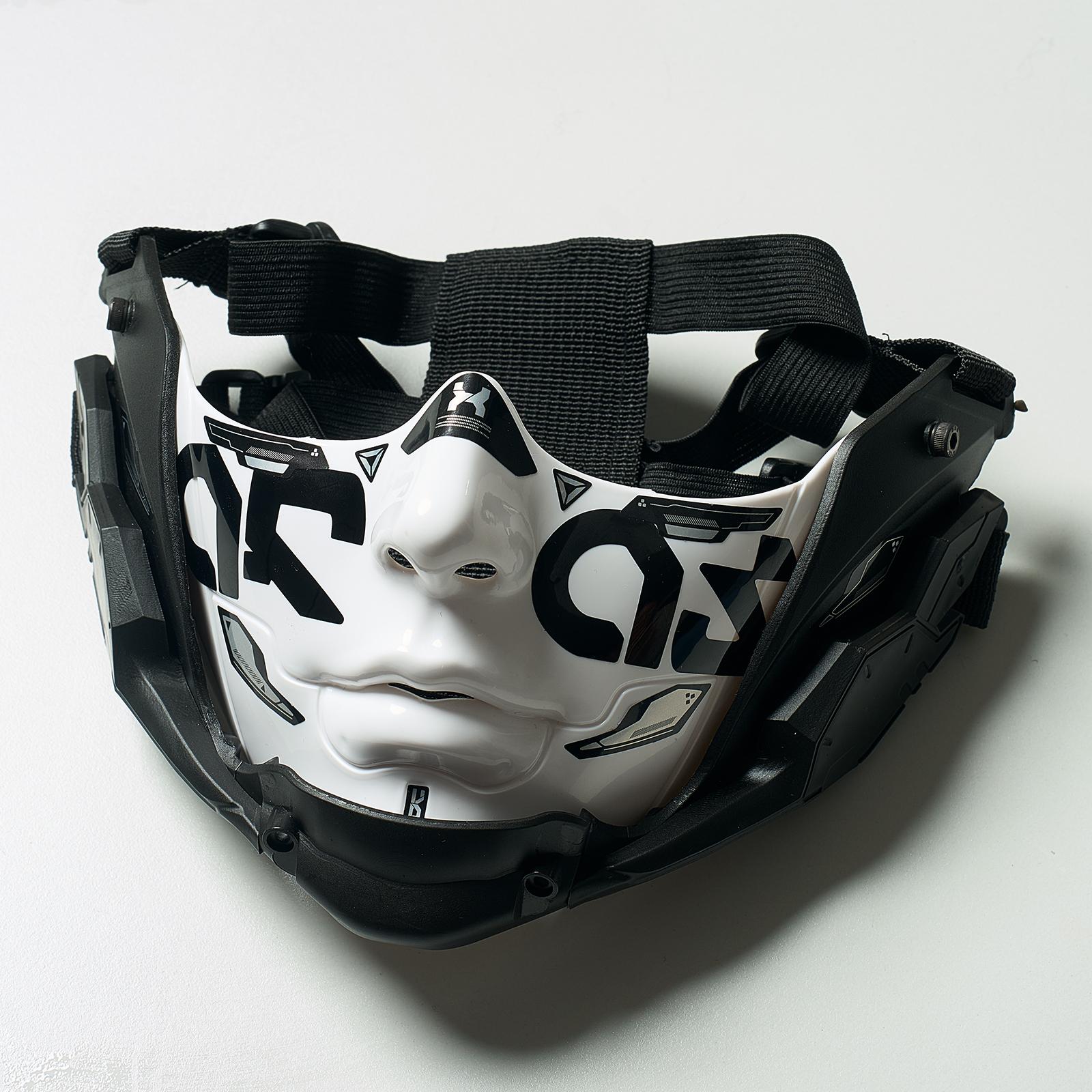 5 Color Cyberpunk Half Face Mask Mecha Style Halloween Cosplay Mask Adjustable Strap Breathable Comfort Party Costume Face Cover