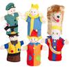 Set mit 6 Handpuppen - ROBA - Punch and Judy Stoff für Theater - Rot / Blau / Gelb