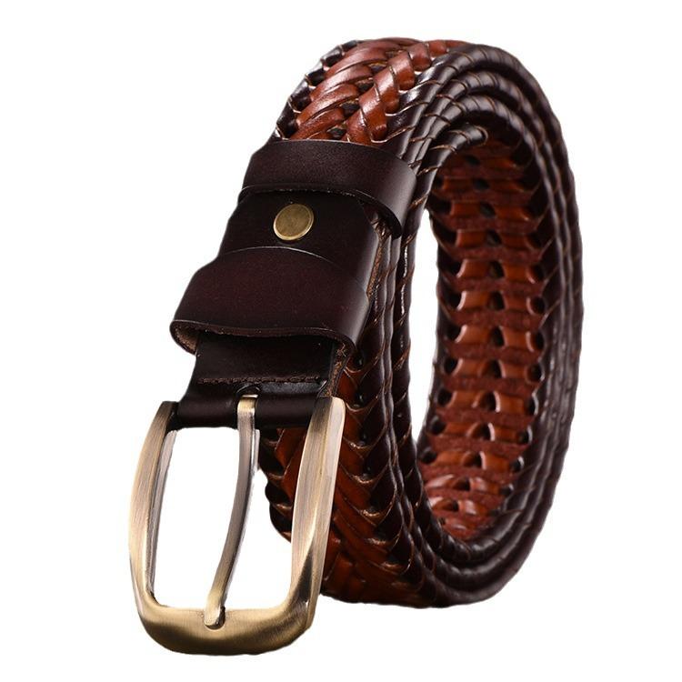 Belt Men'S Men'S Leather Belt Handwoven Casual Versatile Simple Trendy Belt