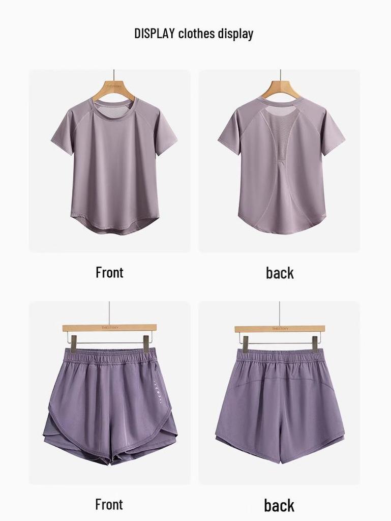 Unisex Quick-Dry Sweat-Wicking Running T-Shirt: Lightweight, Loose Fit, Short Sleeve, Ideal for Summer Fitness and Yoga.
