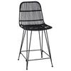 Bar Stools 2 Pcs Black 44 X 54 X 96 Cm Rattan and Steel