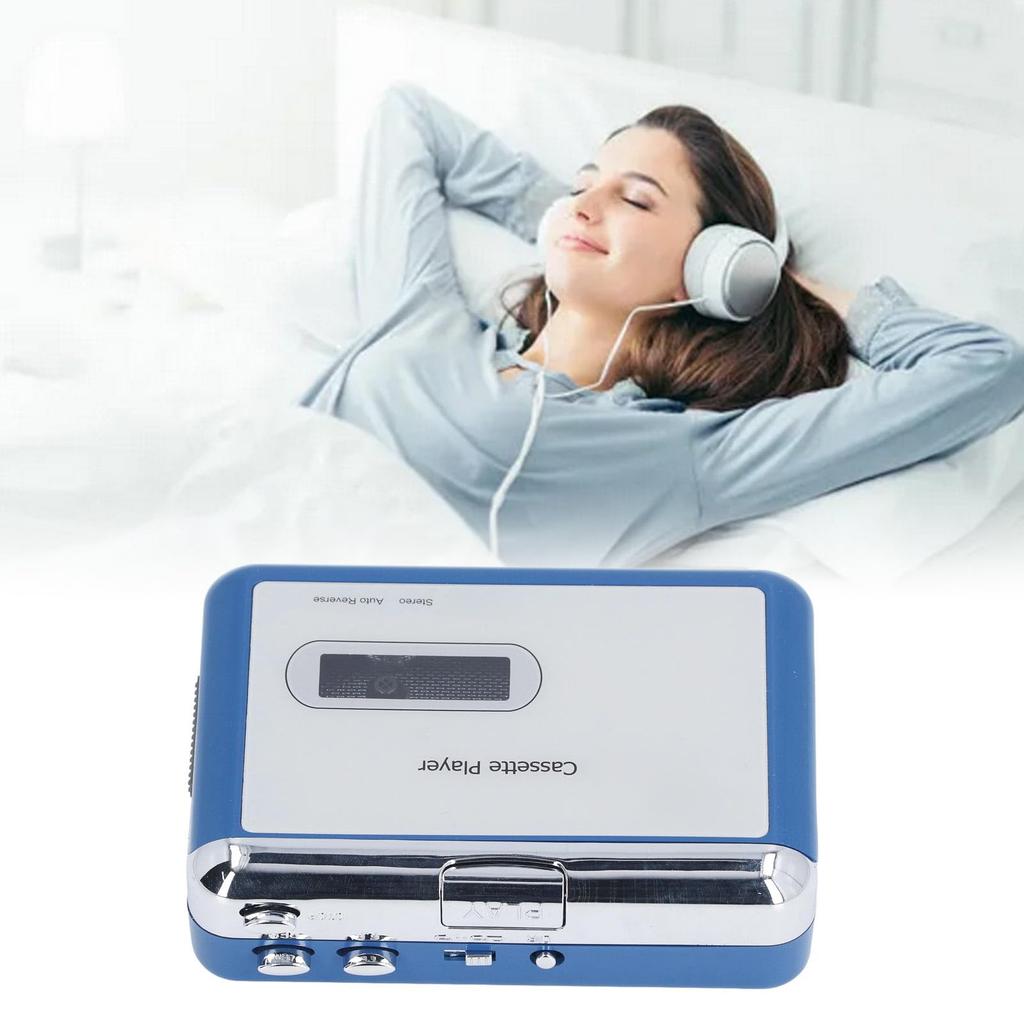 Cassette To MP3 Bluetooth Cassette Player with Wired LED Clear Auto Portable Cassette Player for Home and Travel Converter, Earphones, Indicator,