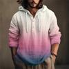 Camicia da Uomo Stampata in Cotone e Lino con Cappuccio a Maniche Lunghe con Cappuccio Primavera ed Estate Casual da Indossare Tutti i Giorni