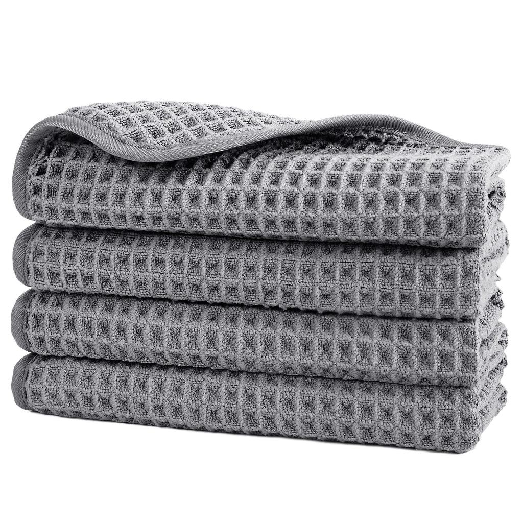 Waffle Weave Microfiber Dishcloth - Thick, Absorbent Kitchen and Bar Cleaning Towel