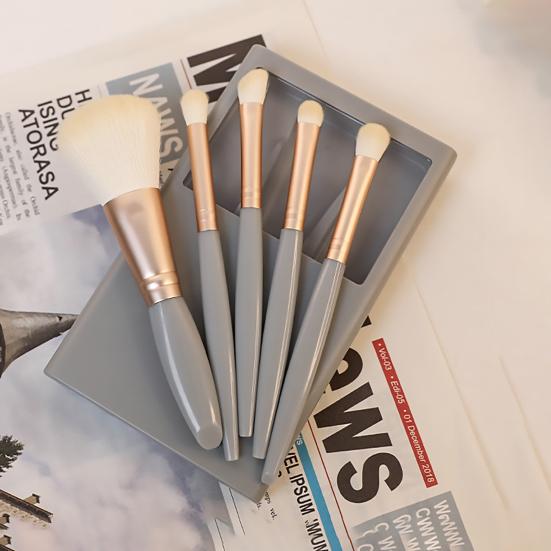 

Yousheng 5 шт./набор кистей для макияжа с зеркалом, мягкая щетина, нескользящая ручка, удобная для переноски, многофункциональный набор косметических кистей для теней для век и рассыпчатой пудры