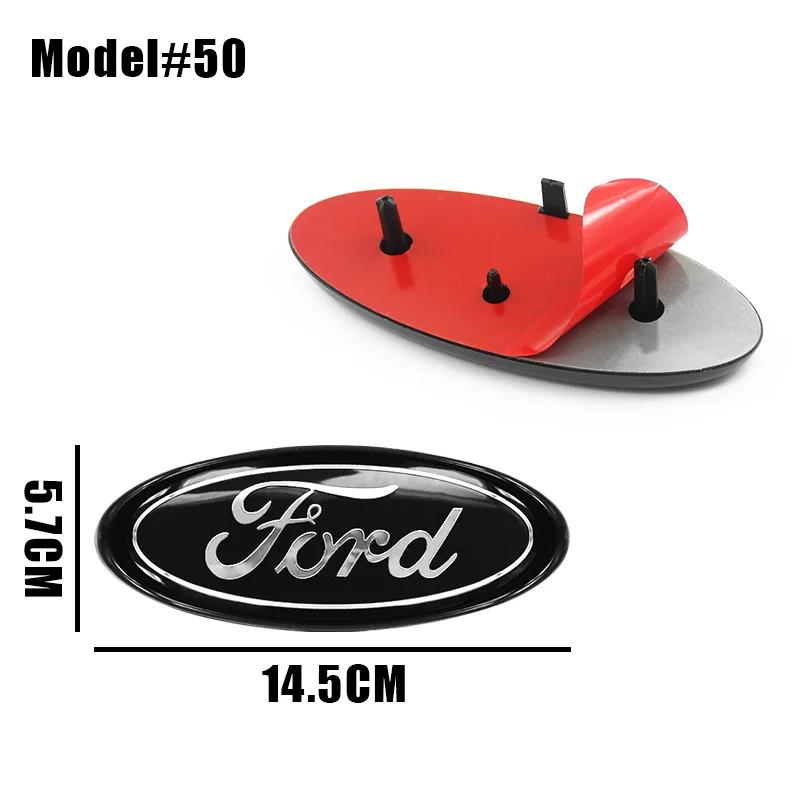 147mmx57mm Car Front Logo Rear Trunk Logo Center Logo Sticker For Ford Fiesta Mondeo Focus Fusion Escape Shelby Edge Accessories