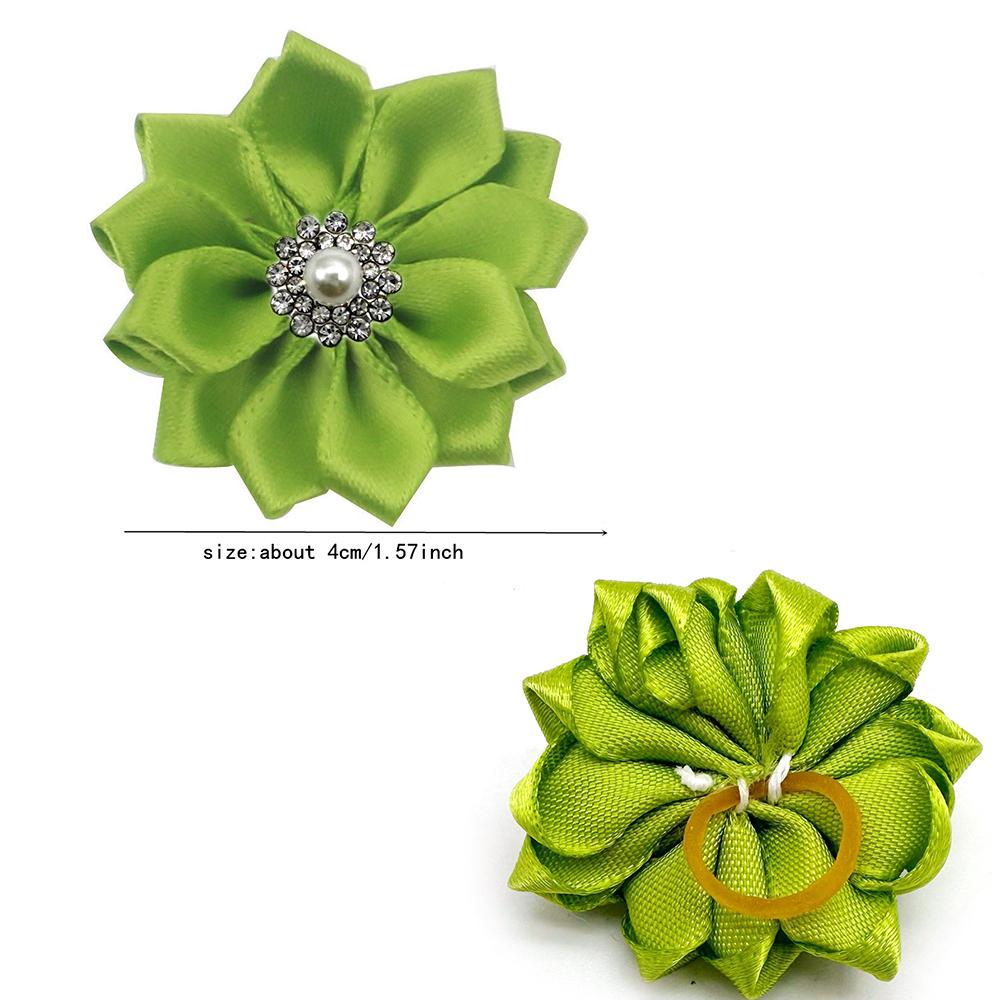 50/100pcs Flowers Dog Bows Small Dogs Hair Bows Fashion Pet Hair Accessories Pet Dog Grooming Bows Pearl Style Dogs Hair Bow