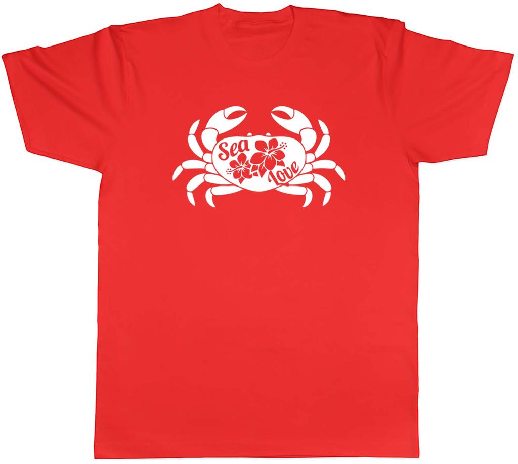 Sea Love With Flowers Crab Mens Unisex TShirt Tee