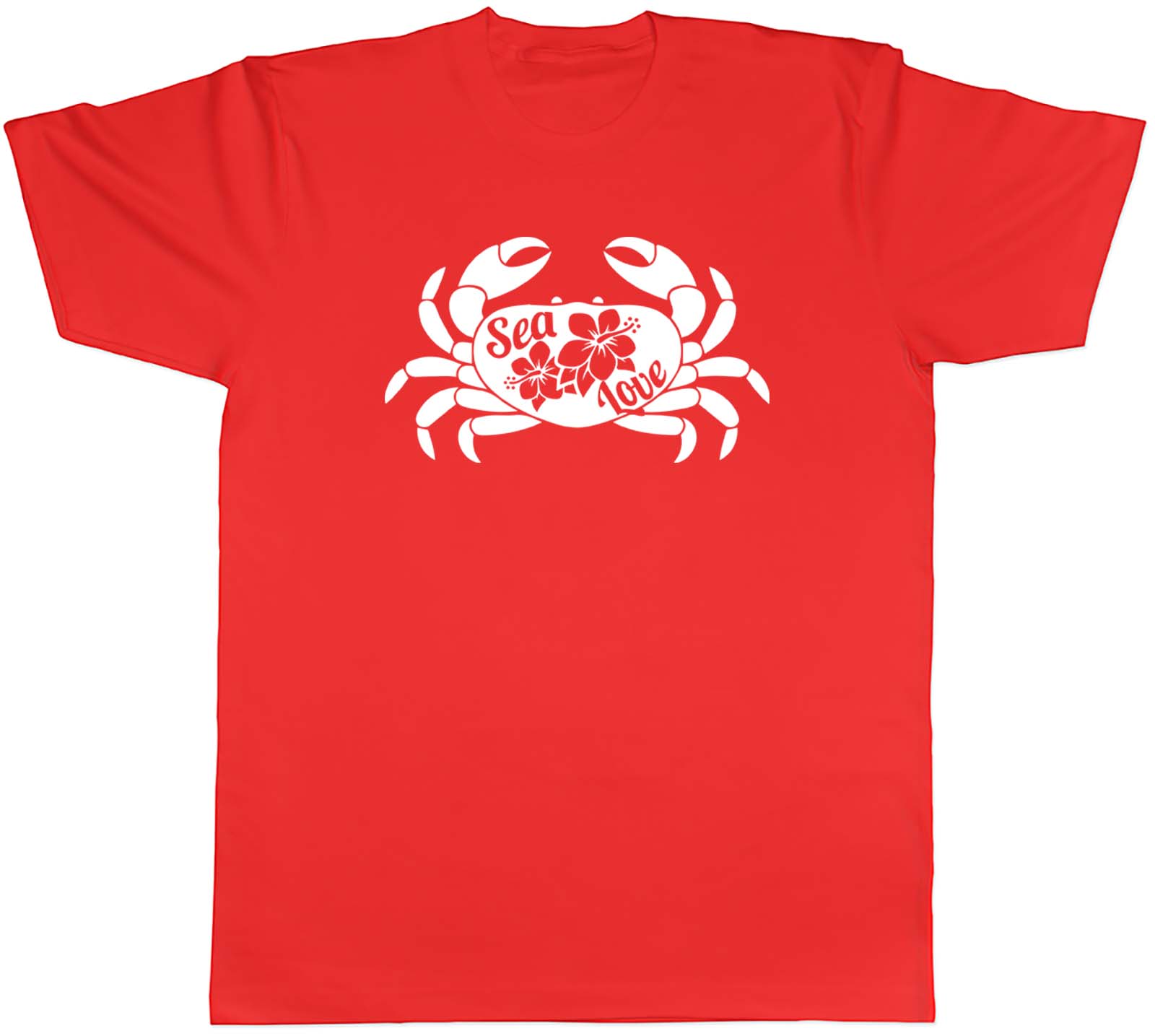 Sea Love With Flowers Crab Mens Unisex TShirt Tee S