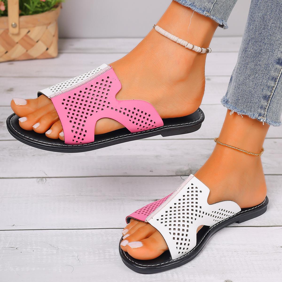 

модные летние тапочки женские плоские роскошные пляжные шлепанцы женские сандалии трендовый бренд дизайн шлепанцы женская обувь 2024 большой размер 36 розы красного