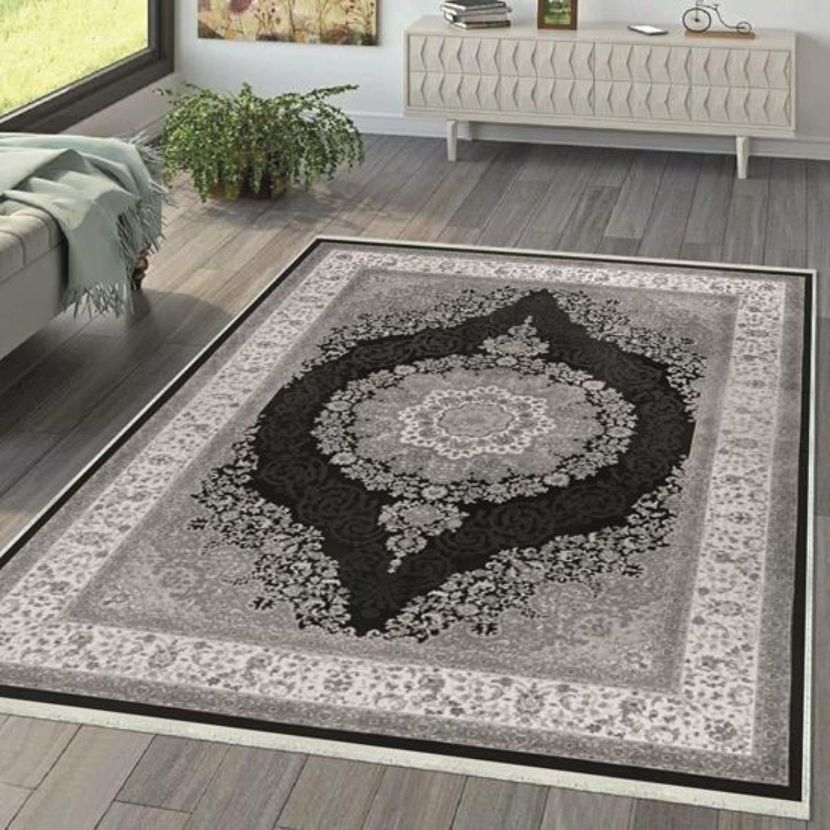 

Декоративный нескользящий моющийся ковер с цифровой печатью DOT-HT-463 40 x 60 чёрный