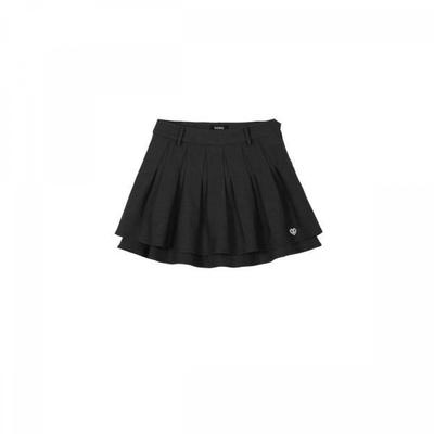 Goxo Charcoal Two Layer Skirt Metal Heart