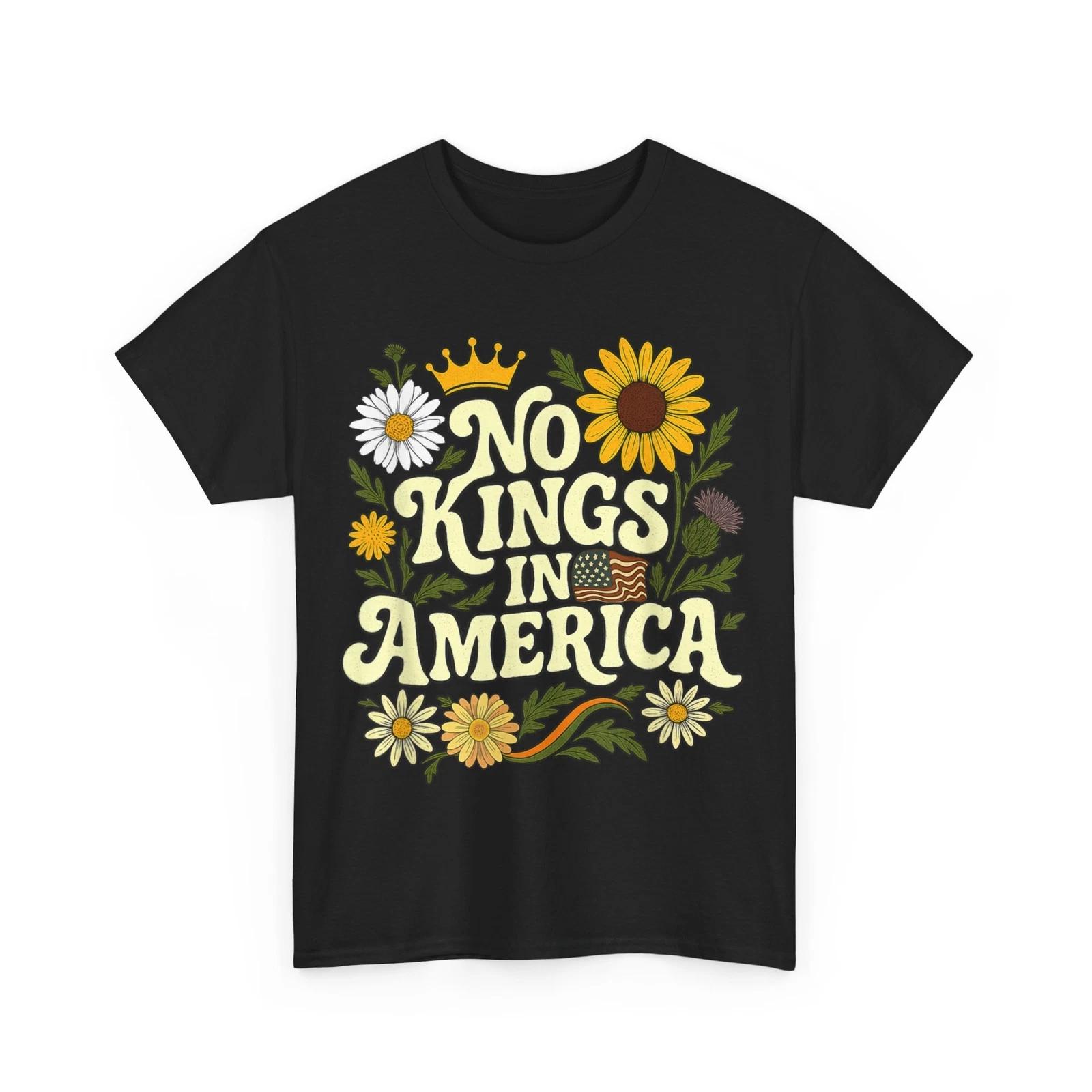

No King In American Retro Floral 70s Democracy Shirt Women T shirt 3XL