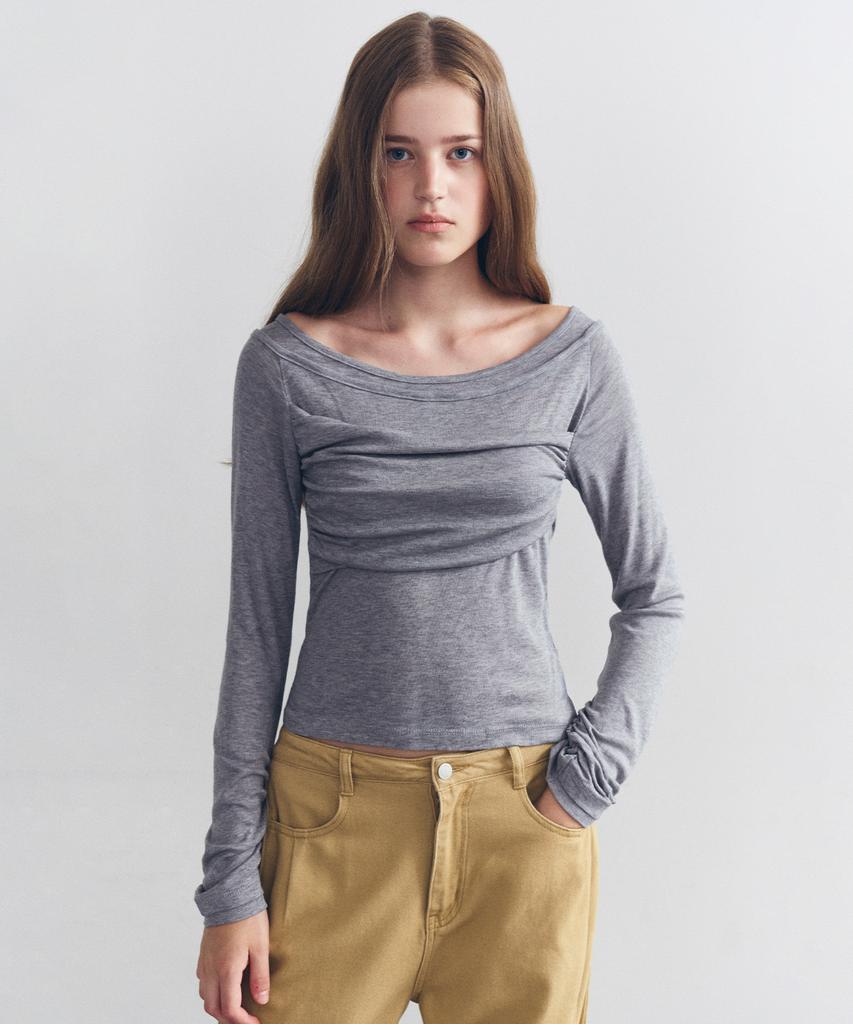 ROLAROLA Draping Detail T-Shirts Gray