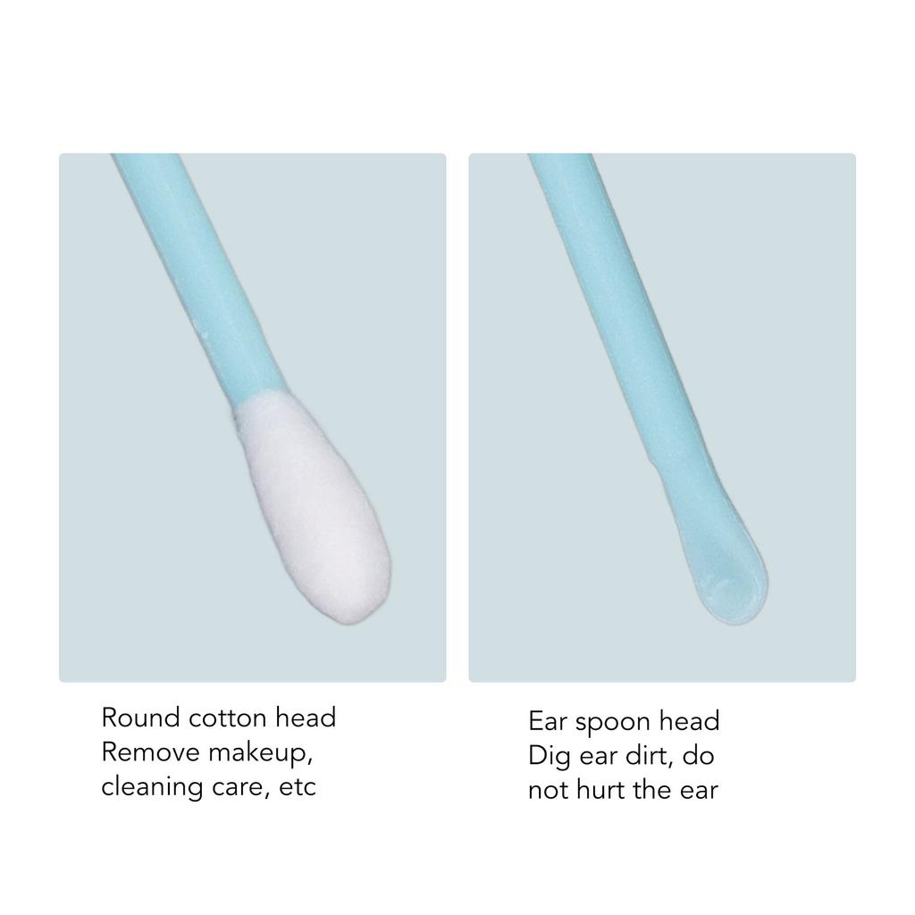 100PCS 2 In 1 Cotton Swabs Double Head Cleaning Ear Scoop Cotton Swab Disposable Makeup Remover Tool with Storage Box