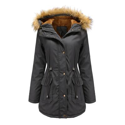 New Plush Cotton Jacket with A Hooded Collar for Winter Warmth  Oversized Women's Cotton Jacket