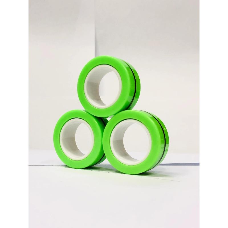3pcs Anillos Magnéticos para Dedos Coloridos Set de Juguetes Fidget Imanes para Adultos Anillos Giratorios para Aliviar el Estrés Alivio de la Ansiedad Terapia