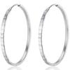 Sterling Silver Big Hoop Earrings for Women - High-End Fashion Circle Dangle Style