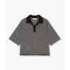 STripe Collar Neck ShorT Sleeve T shirT 9176222999