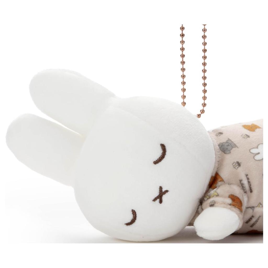 Bruna Miffy and Snuffy Sleeping Friend Ball Chain Mascot Miffy Plush Toy Width Approx. 16cm