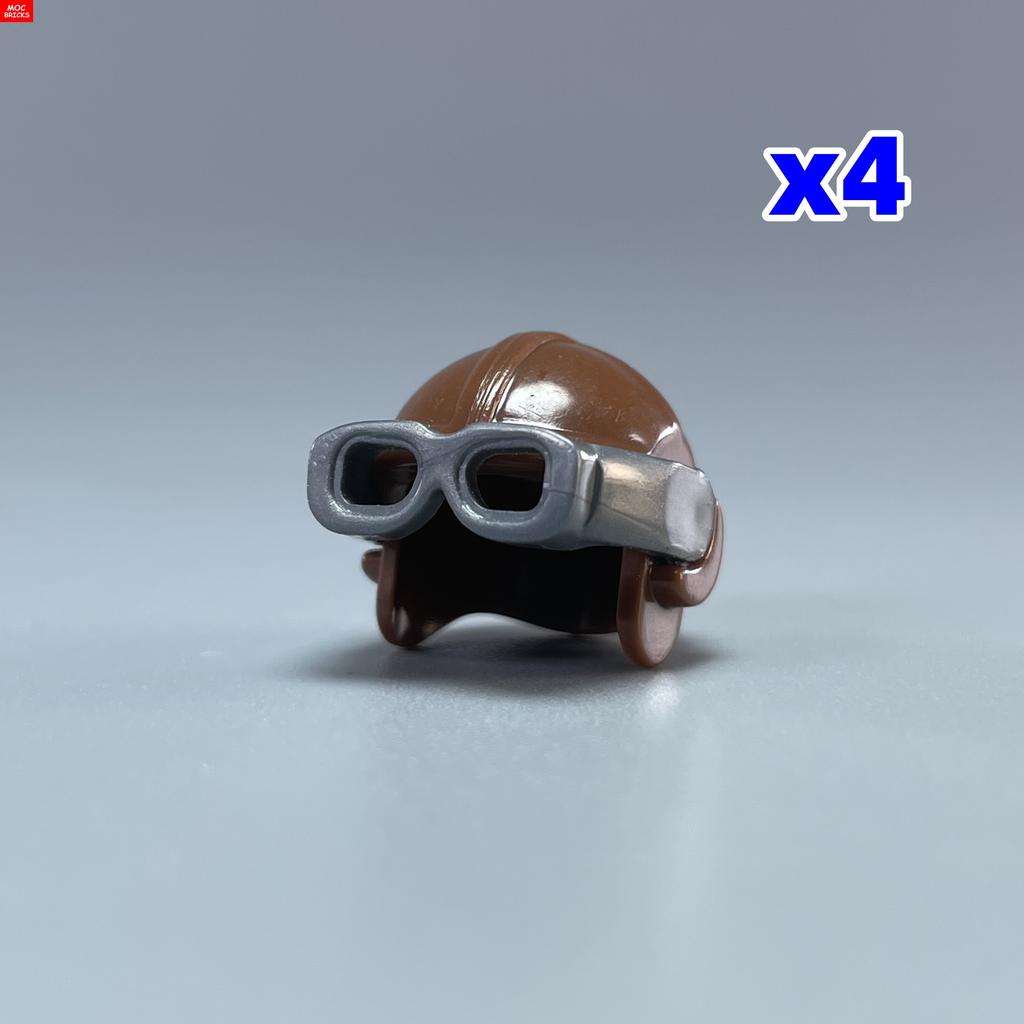 MOC Bricks 30170 30171 Pilot helmet Headgear Visor goggles 4cm Figure Wear DIY Building Blocks Toys Birthday Gifts