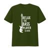 Relax The Bass Player Is Here T Shirt Funny Guitar Music Vintage Washed Stylish Slightly Streetwear Homme Fashion Versatile