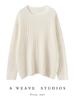 Women's Cashmere Round Neck Sweater - Autumn/Winter Soft Knit with Sequins, Long Sleeve Base Layer